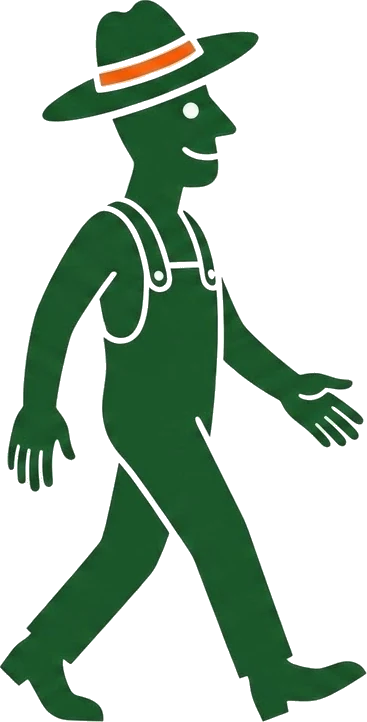 The Ruta character walking, tipping his hat